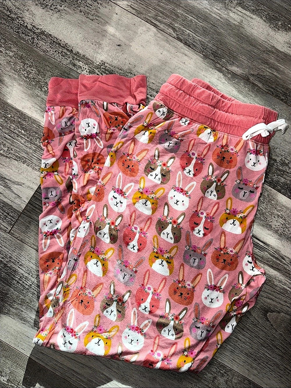 little sleepies Pink Bunny Pajama Pants Size Medium